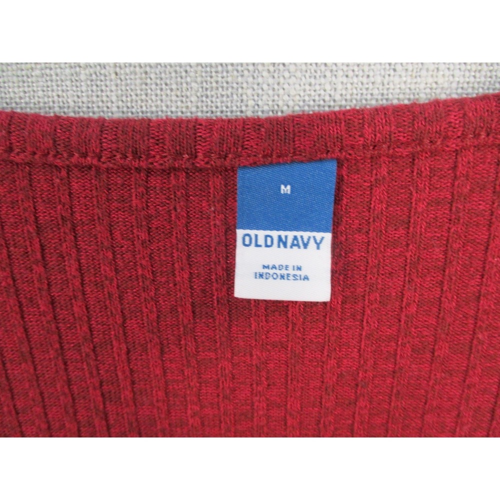 Old‎ Navy Womens Medium Burgundy Red Ribbed Long Sleeve Scoop Neck Mini Dress - Picture 3 of 10